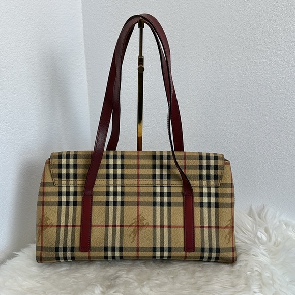 💯 Authentic BURBERRY Haymarket Check Shoulder Flap Bag🍀 - Picture 10 of 17